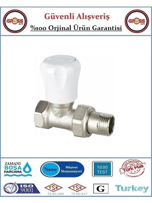 Şenpres Düz Radyatör Vanası - %100 Prinç - 1/2''