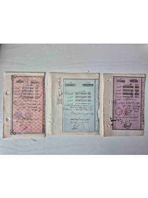 3 Adet Osmanlıca Makbuz Osmanlı Dönem.; Koleksiyonluk 1920LER Makbuzlar.; Orijinal Koleksiyonluk.