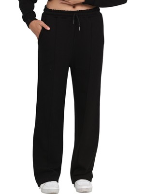 Kız Çocuk 3 Iplik Penye Pamuk Beli Lastikli Bağcıklı Eşofman Altı Okul Pantolon