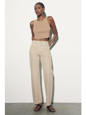 Allbucks Zara, Straight Fit Düz Kesim Yüksek Bel Jean Pantolon ABZRA5089