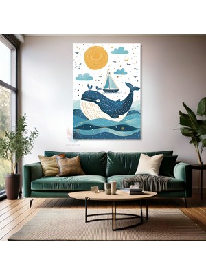 Kanvas Tablo Ev Ofis Duvar Tablosu Tatlı Balina Yeni Ev Hediyesi Kanvas Ev Dekoru