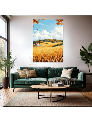 Kanvas Tablo Ev Ofis Duvar Tablosu Bugday Tarlasi Yeni Ev Hediyesi Kanvas Ev Dekoru