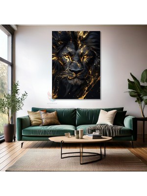 Kanvas Tablo Ev Ofis Duvar Tablosu Siyah Aslan Yeni Ev Hediyesi Kanvas Ev Dekoru