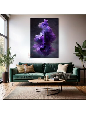 Kanvas Tablo Ev Ofis Duvar Tablosu Violin Mor Yeni Ev Hediyesi Kanvas Ev Dekoru