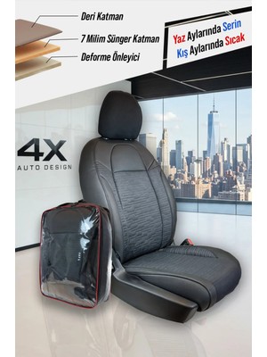 Proton Persona Uyumlu Oto Koltuk Kılıfı Deri, Kumaş Premium Siyah