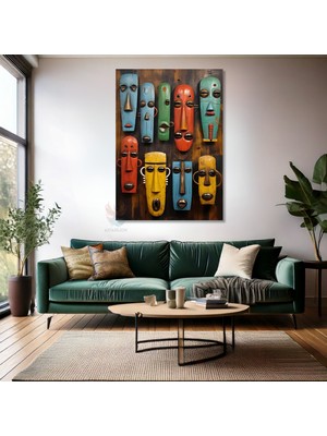 Kanvas Tablo Ev Ofis Duvar Tablosu Afrika Maske Yeni Ev Hediyesi Kanvas Ev Dekoru