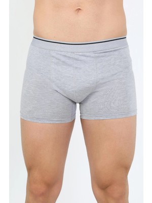 Erkek Pamuk Likralı Boxer Gri