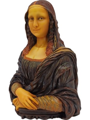 Mona Lisa Büstü Renkli Biblo | Leonardo Da Vinci Heykelleri | Sanatsal Dekoratif Obje