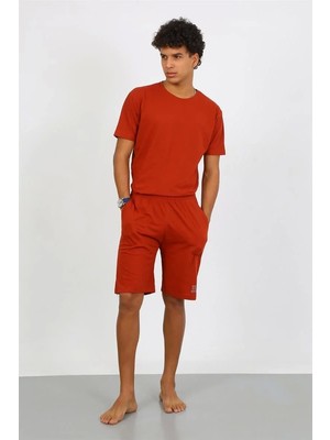 Erkek Pamuk Lakost Alt Üst Kaprili Pijama Takım Kremit