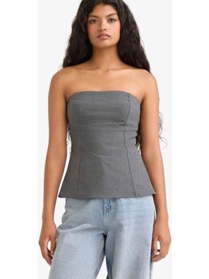 DeFacto Fitted Straplez Bluz F9471AX25AU