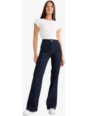 DeFacto Mia Flare Fit Normal Bel Uzun Jean Pantolon E3877AX25AU