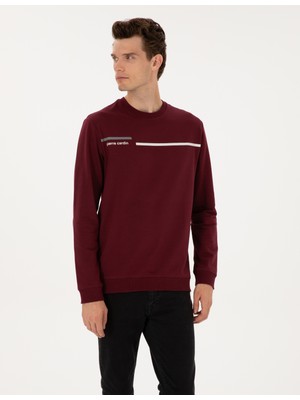 Pierre Cardin Erkek Bordo Regular Fit Bisiklet Yaka Sweatshirt 50317675-VR014