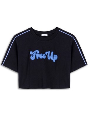 SLOGAN NAKIŞLI CROP TİŞÖRT TW6250070093001