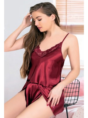 Iç Giyim Miss Laris Saten Şortlu Gecelik Takım