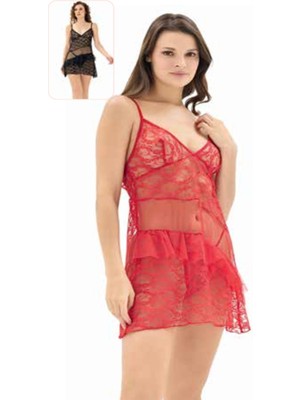 Iç Giyim Moongirl Fantezi Transparan Işlemeli Tül Gecelik