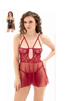 Iç Giyim Moongirl Fantezi Şeffaf Işlemeli Tül Gecelik