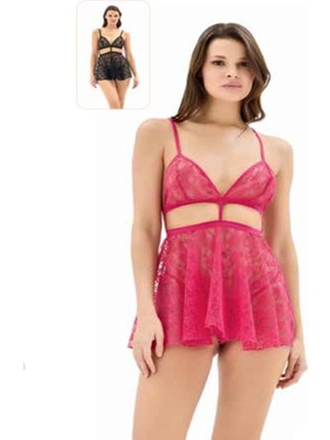 Iç Giyim Moongirl Fantezi Şeffaf Işlemeli Tül Gecelik