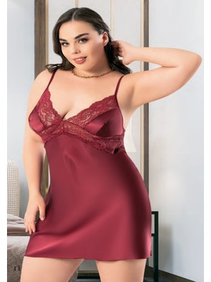 Iç Giyim Miss Laris Saten Büyük Beden Gecelik