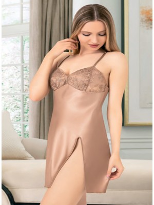 Iç Giyim Miss Laris Ince Askılı Şık Saten Gecelik