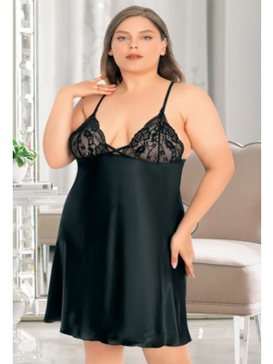 Iç Giyim Miss Laris Saten Büyük Beden Gecelik