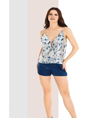 Iç Giyim Moongirl Saten Şortlu Gecelik Takım