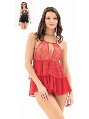 Iç Giyim Moongirl Fantezi Transparan Işlemeli Tül Gecelik