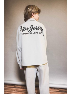 DeFacto Overshirt Fit Polo Yaka Baskılı Uzun Kollu Gömlek Erkek Çocuk G2195A825AU