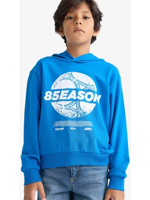 DeFacto Kapüşonlu Baskılı Sweatshirt Erkek Çocuk F2845A825AU