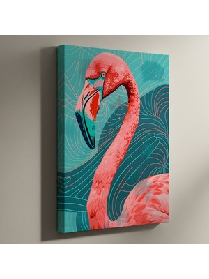 Pembe Flamingo Soyut Sanat Tablosu