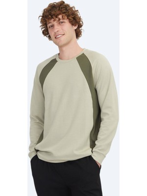 Açık Haki Bisiklet Yaka Sweatshırt