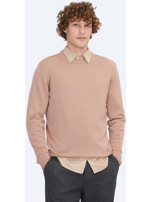 Kip Somon Bisiklet Yaka Düz Örgü Yün Karışımlı Triko Kazak