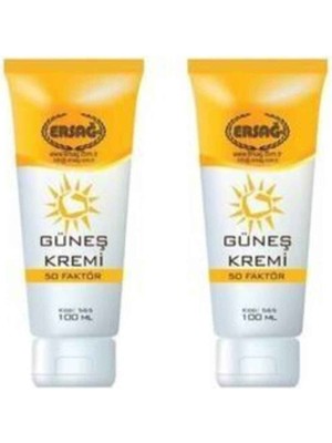 Ersağ 50 Faktör Güneş Kremi 100 ml 2 Adet