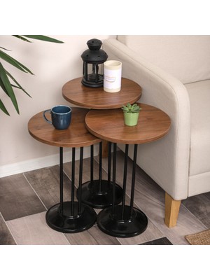 Marbella Zigon Sehpa Mdf Tabla Alt Mekanizma Demir Siyah Renk