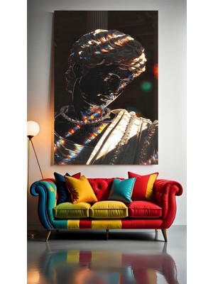 Özkacar Group Modern Sanat Heykel V6  Ev Duvar Salon Güzellik Salonu Ofis Dükkan Dekarasyon Kanvas Tablo