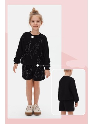 Kız Şort Takım Pul Payet 25KNK3953459526