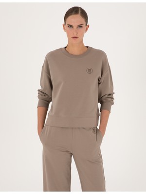 Pierre Cardin Kadın Vizon Oversize Sweatshirt 50314963-VR052