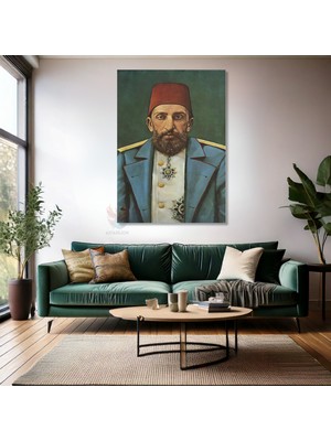 Kanvas Tablo Ev Ofis Duvar Tablosu Abdulhamit Portresi Yeni Ev Hediyesi Kanvas Ev Dekoru