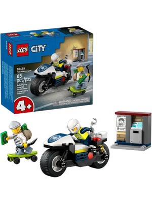 60455 LEGO City Polis Motosikleti Takibi 65 Parça +4 Yaş