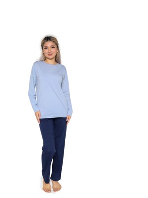 Kadın Uzun Kol Penye Pijama Takımı Lila