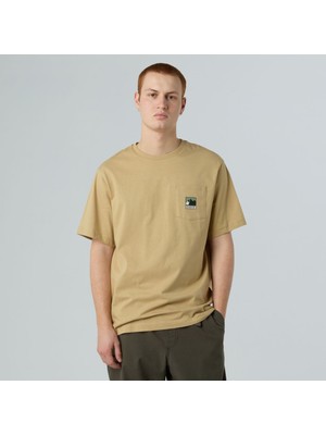 The North Face M Mountaın Logo Relaxed S/s Pocket Tee Erkek Bej Tshirt NF0A8E3MLK51