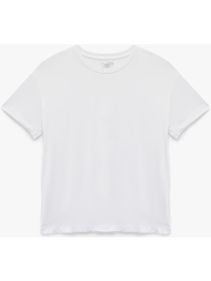 Rahat Kalıp Kısa Kollu Bisiklet Yaka Spor Tişört