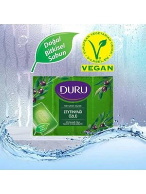 Zeytinyağı Özlü Vegan Formül Katı Duş Sabunu – 4'lü Doğal Sabun Seti