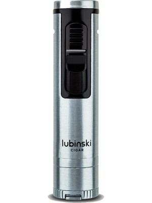 Lubinski Metal Pürmüz Puro Delici İğne ve Sehpalı Çakmak Siyah-Gümüş