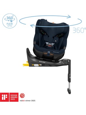 Maxi-Cosi Emerald 360 Pro I-Size Dünyanın Ilk Kızaklı, Araç Dışına Çıkabilen Isofix'li 360 Dönebilir Yatabilir 0-36 kg Bebek Oto Koltuğu Navy Dark Blue