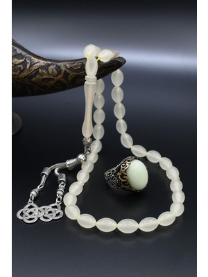 Fosforlu Tesbih Karanlıkta Parlayan ve 925 Ayar Gümüş Yüzük Fosforlu 902282