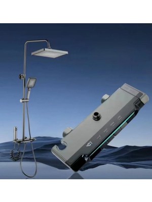 Piyano Tuşlu Çok Fonksiyonlu Dijital Isı Göstergeli Robot Duş Seti