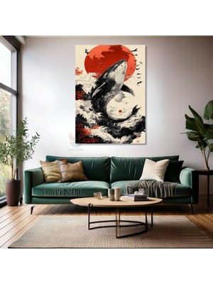 Kanvas Tablo Ev Ofis Duvar Tablosu Japon Balina Yeni Ev Hediyesi Kanvas Ev Dekoru