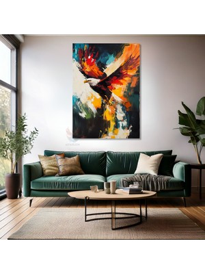 Kanvas Tablo Ev Ofis Duvar Tablosu Kartal Firca Darbesi Yeni Ev Hediyesi Kanvas Ev Dekoru