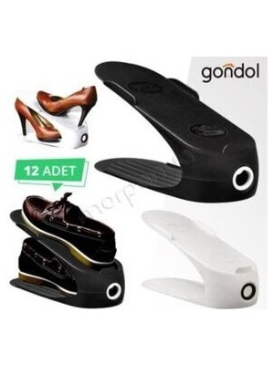 Gondol Ayakkabı Rampası 12 Adet Tekli Rampa Plastik Kokusuz Organizer Düzenleyici