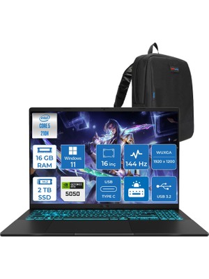 Asus Vivobook 16 V3607VH Intel Core 5 210H 16GB Ddr5 2tb SSD RTX5050 Gddr7 8gb Windows 11 Home 16" WUXGA(1920X1200) 144HZ 300NITS Taşınabilir Bilgisayar RP075H04 + Zetta Çanta